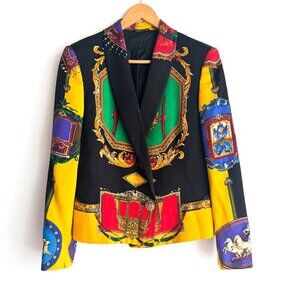 Vintage Gianni Versace Istante Colourful Baroque Silk Blazer 44/M